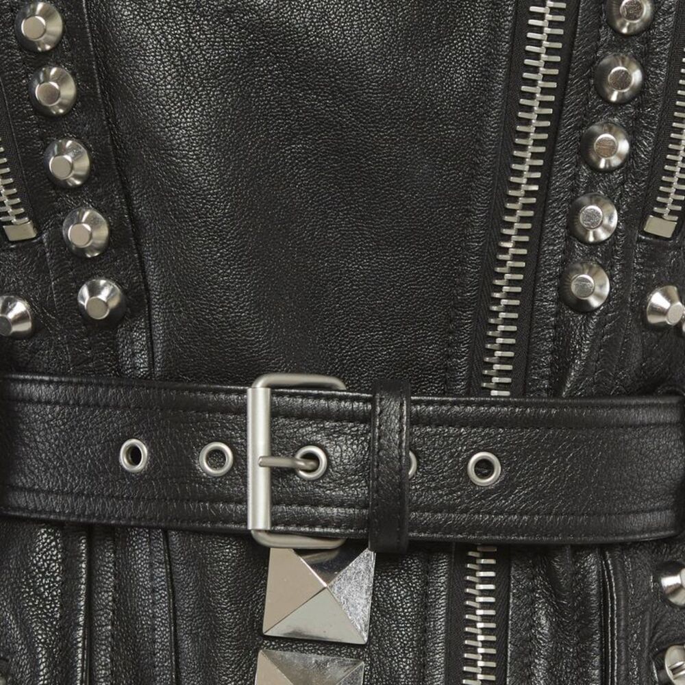 Alexander Mcqueen Black Leather Studded Biker Jacket S - Picture 3 of 6